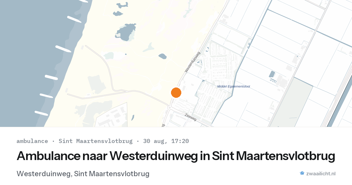 Ambulance naar Westerduinweg in Sint Maartensvlotbrug — 30 aug 2026