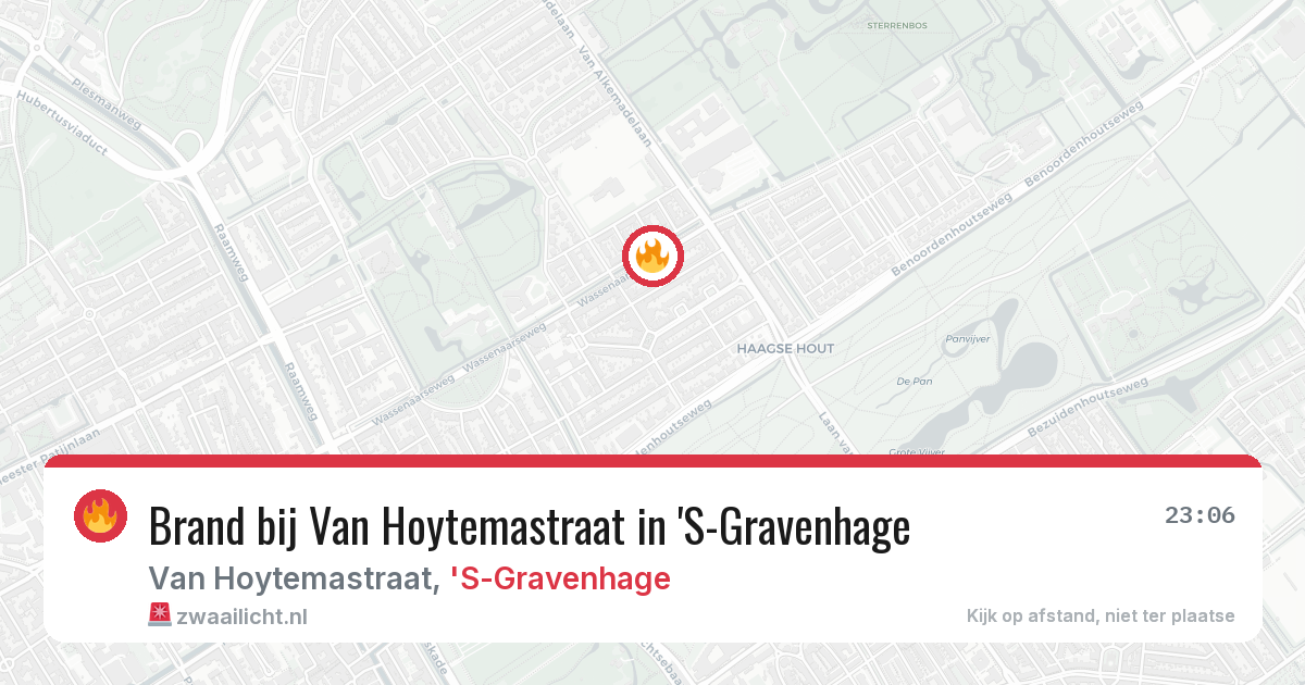 Brand bij Van Hoytemastraat in 'S-Gravenhage — 19 jun 2026