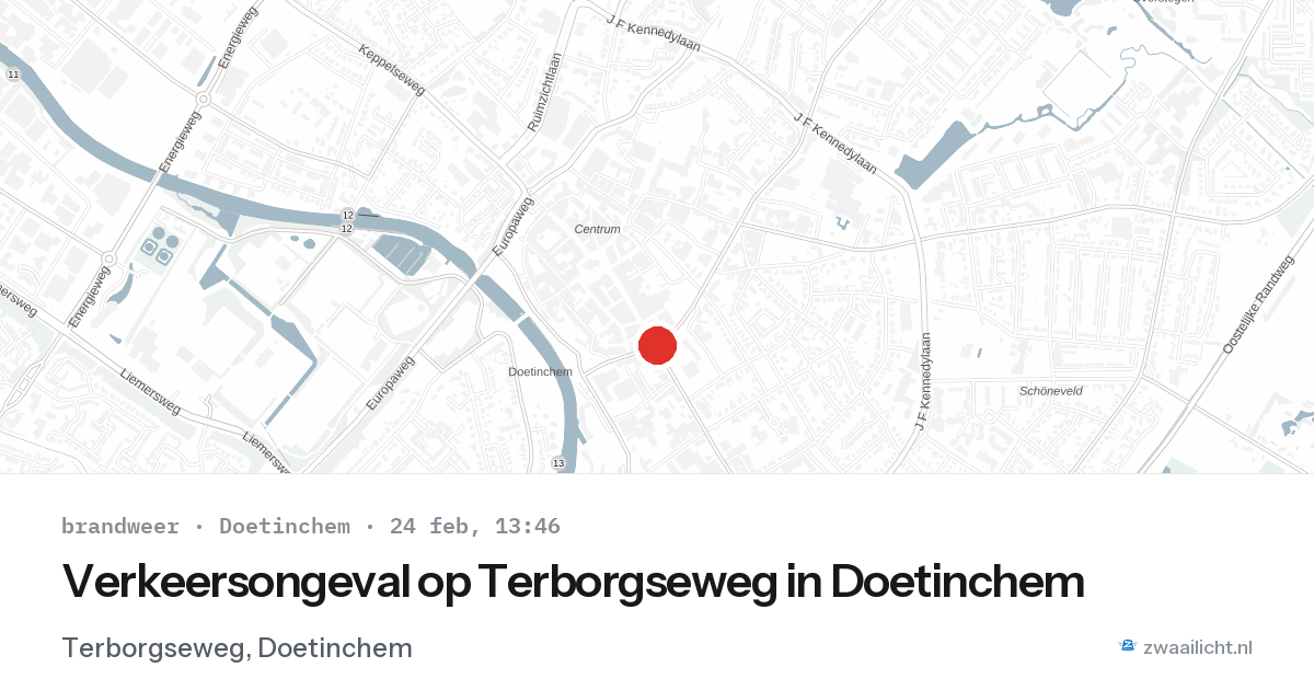 Verkeersongeval op Terborgseweg in Doetinchem — 24 feb 2026
