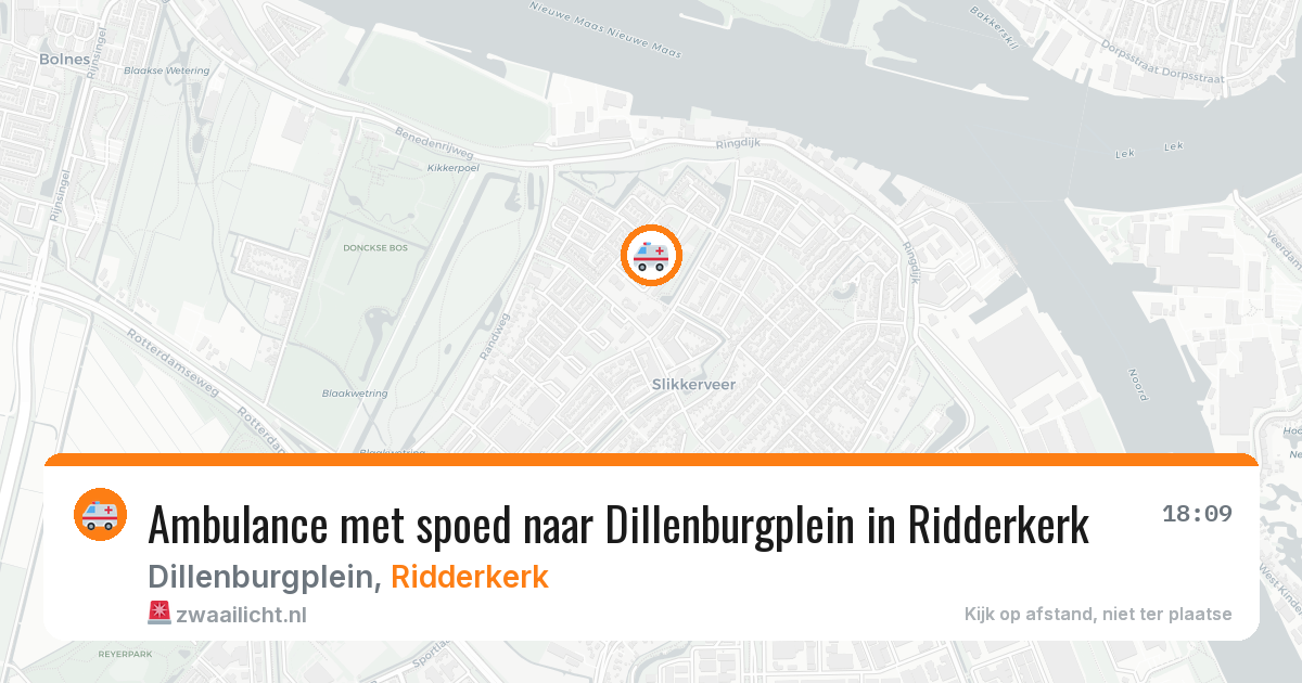 Ambulance met spoed naar Dillenburgplein in Ridderkerk — 19 jul 2026