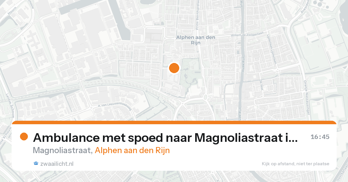Ambulance met spoed naar Magnoliastraat in Alphen aan den Rijn — 21 aug 2026