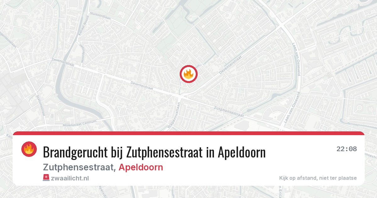 Brandgerucht bij Zutphensestraat in Apeldoorn — 16 apr 2026