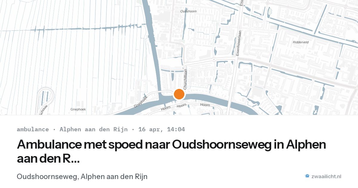 Ambulance met spoed naar Oudshoornseweg in Alphen aan den Rijn — 16 apr 2026