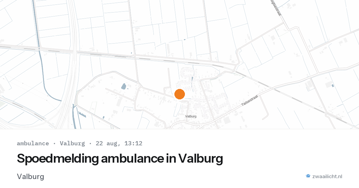 Spoedmelding ambulance in Valburg — 22 aug 2026