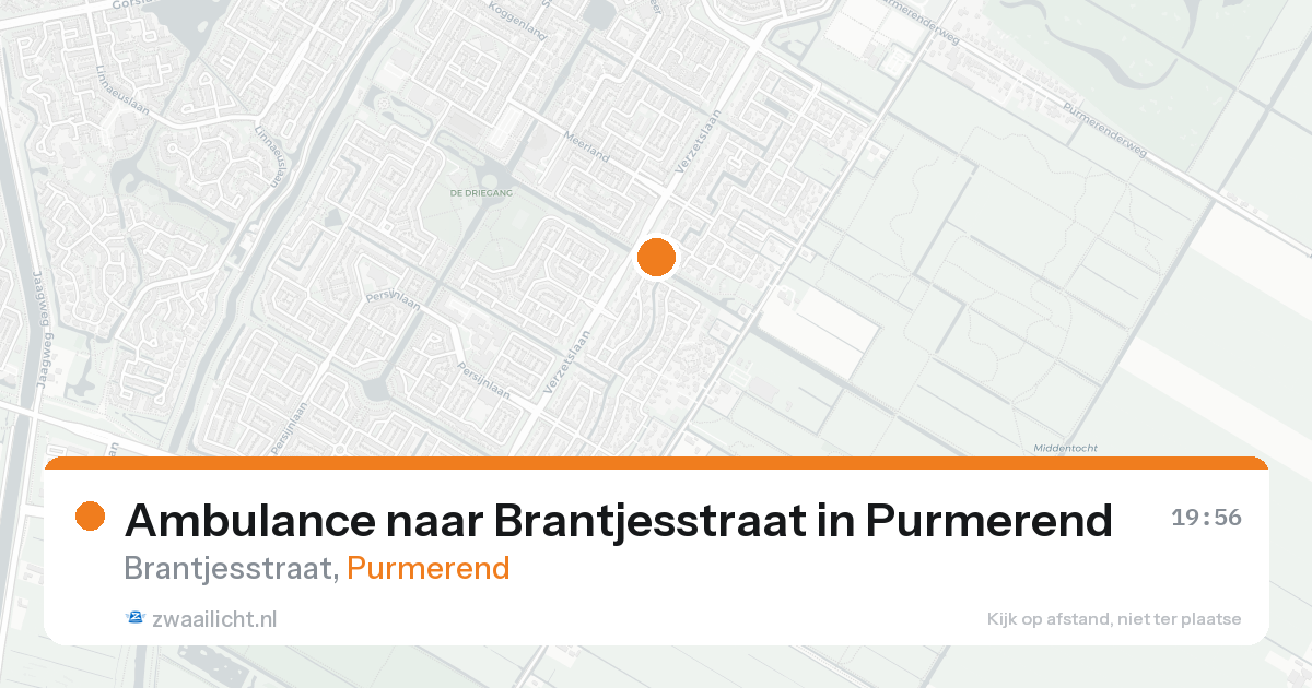 Ambulance naar Brantjesstraat in Purmerend — 20 aug 2026