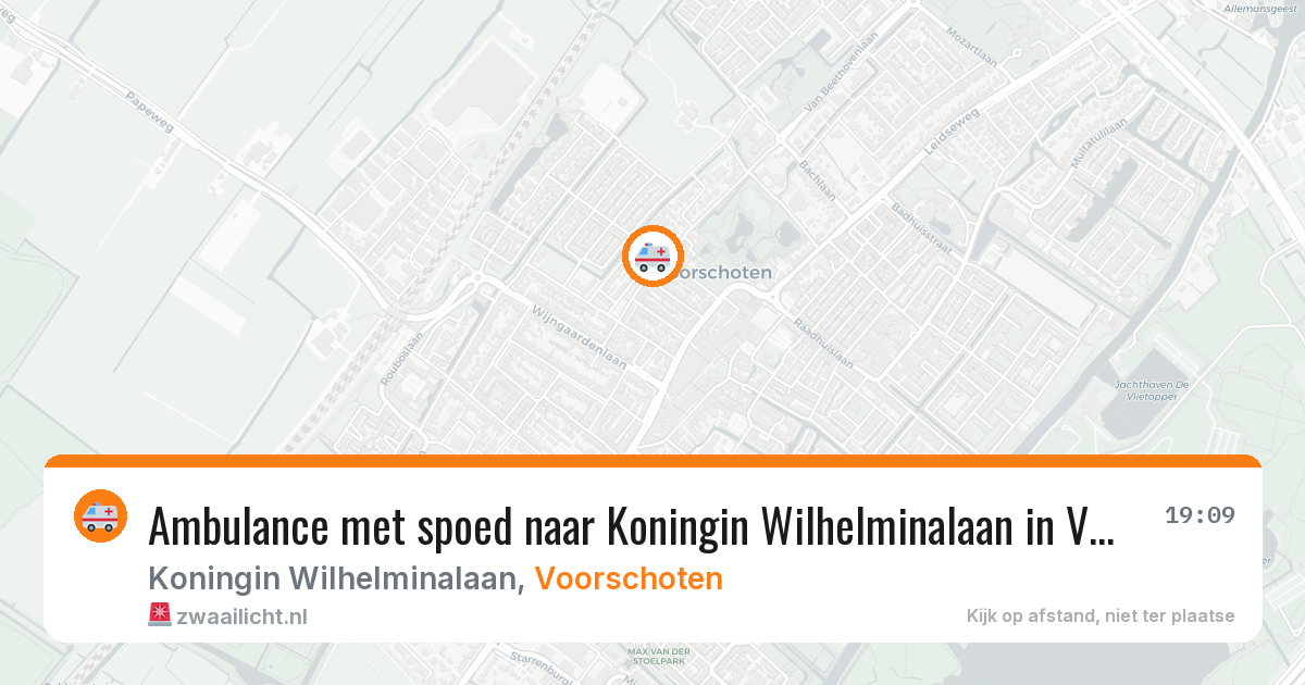 Ambulance met spoed naar Koningin Wilhelminalaan in Voorschoten — 5 mei 2026