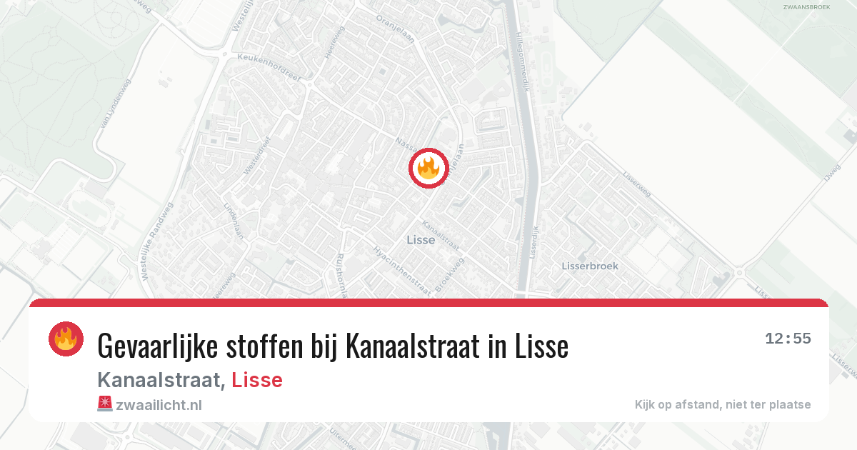 Gevaarlijke stoffen bij Kanaalstraat in Lisse — 11 aug 2026