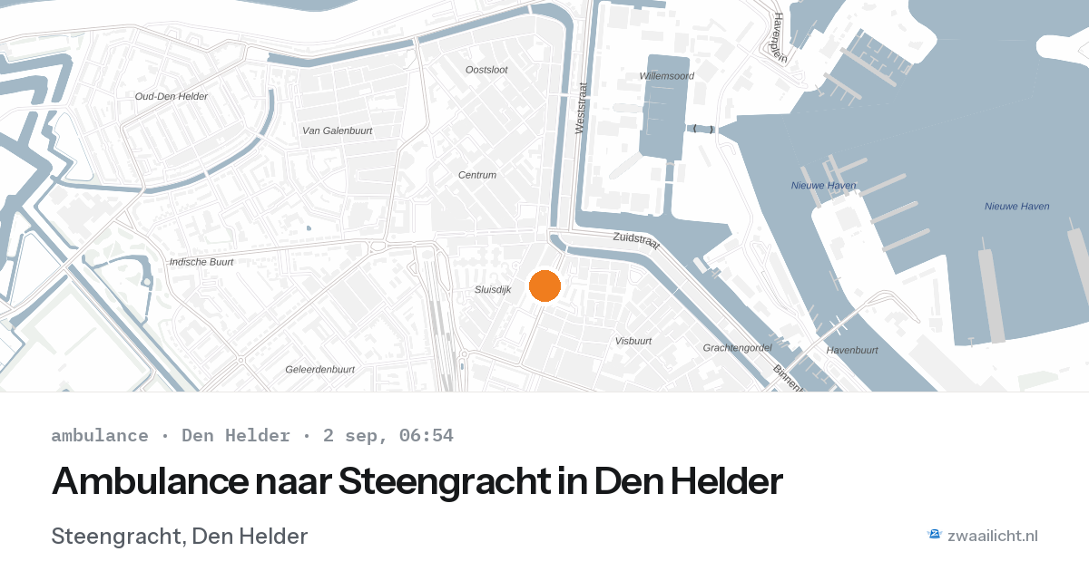 Ambulance naar Steengracht in Den Helder — 2 sep 2026