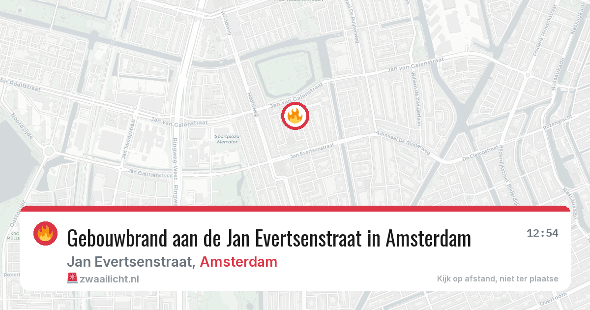 Gebouwbrand aan de Jan Evertsenstraat in Amsterdam — 14 jul 2026