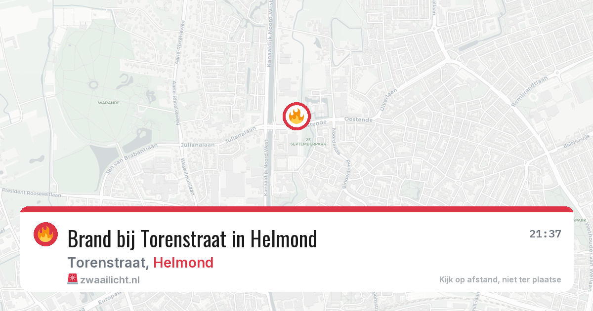 Brand bij Torenstraat in Helmond — 8 aug 2026