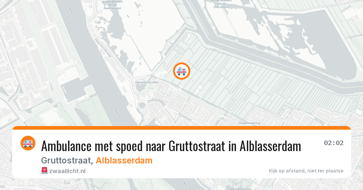 Ambulance met spoed naar Gruttostraat in Alblasserdam — 22 jun 2026
