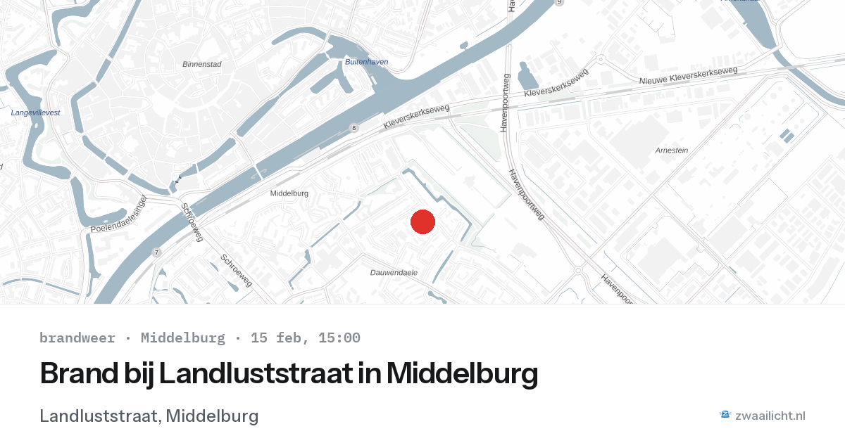 Brand bij Landluststraat in Middelburg — 15 feb 2026