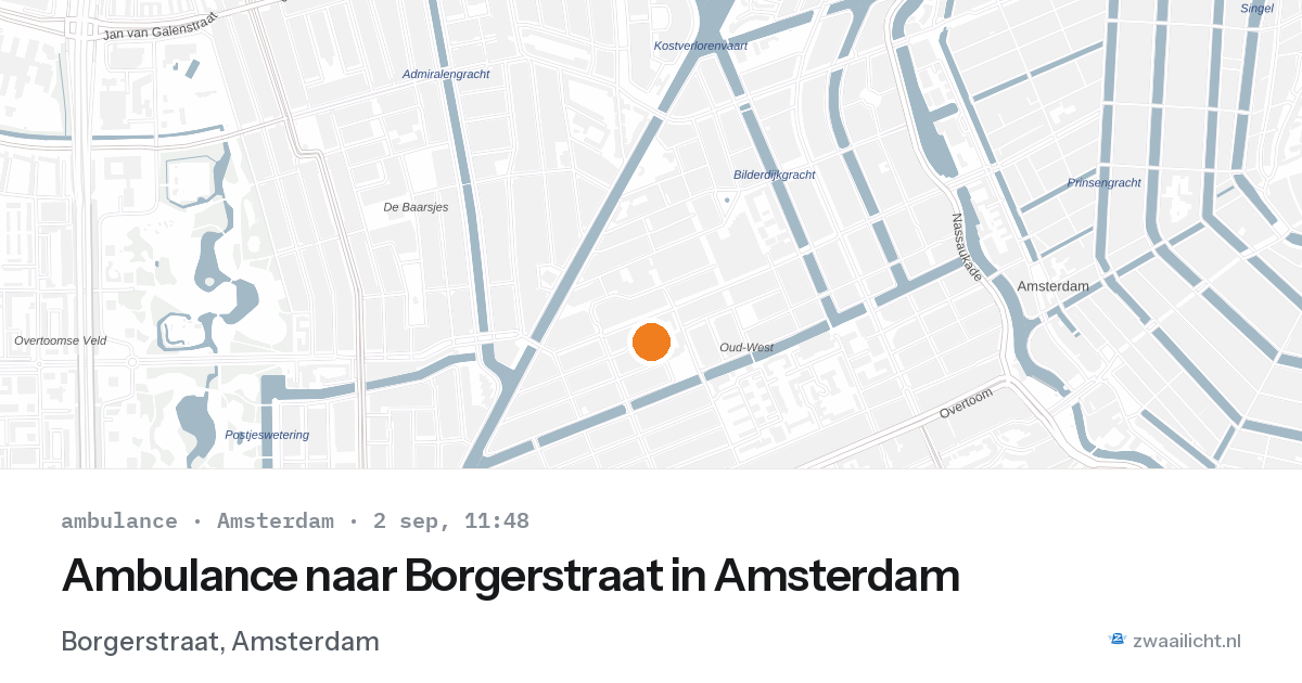 Ambulance naar Borgerstraat in Amsterdam — 2 sep 2026