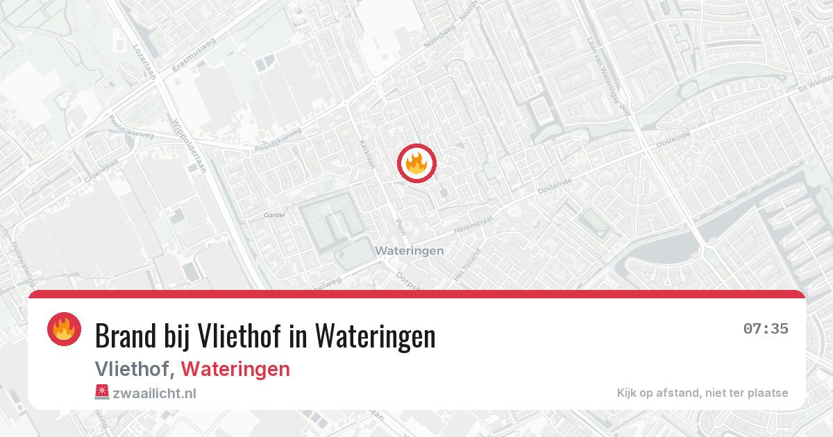 Brand bij Vliethof in Wateringen — 20 jul 2026