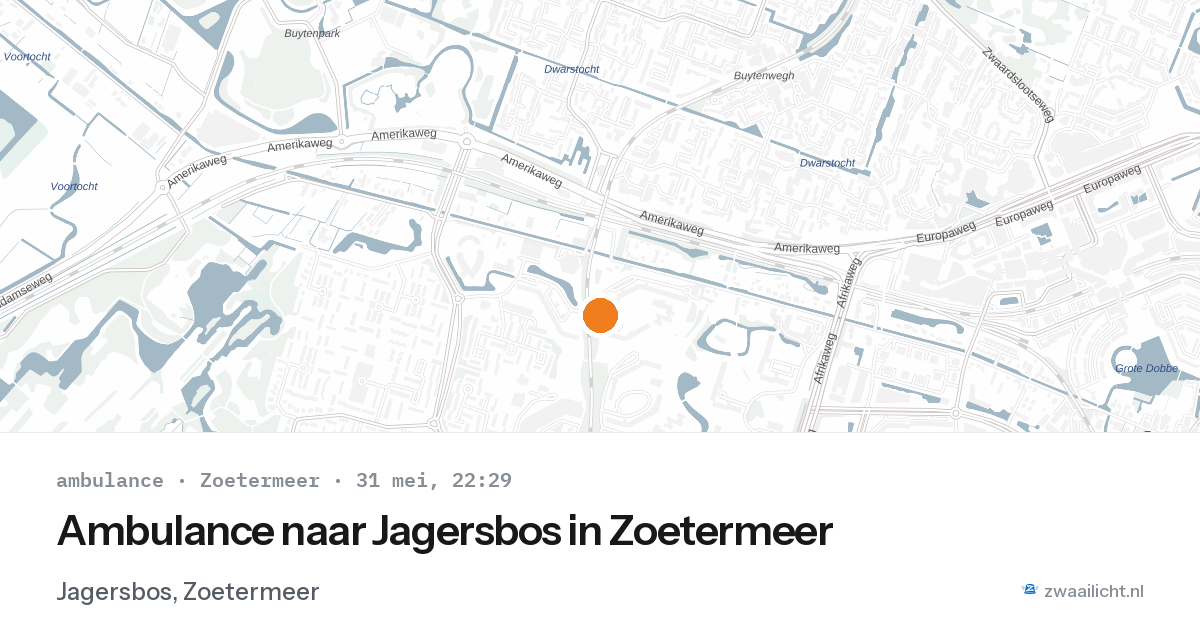 Ambulance naar Jagersbos in Zoetermeer — 31 mei 2026