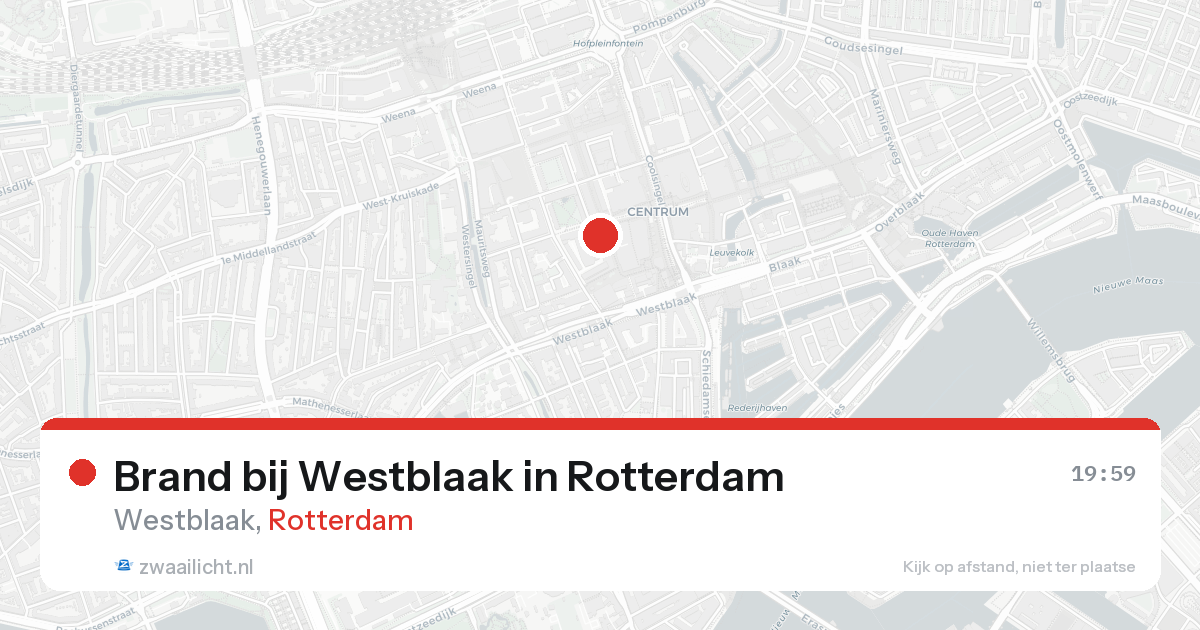 Brand bij Westblaak in Rotterdam — 24 aug 2026