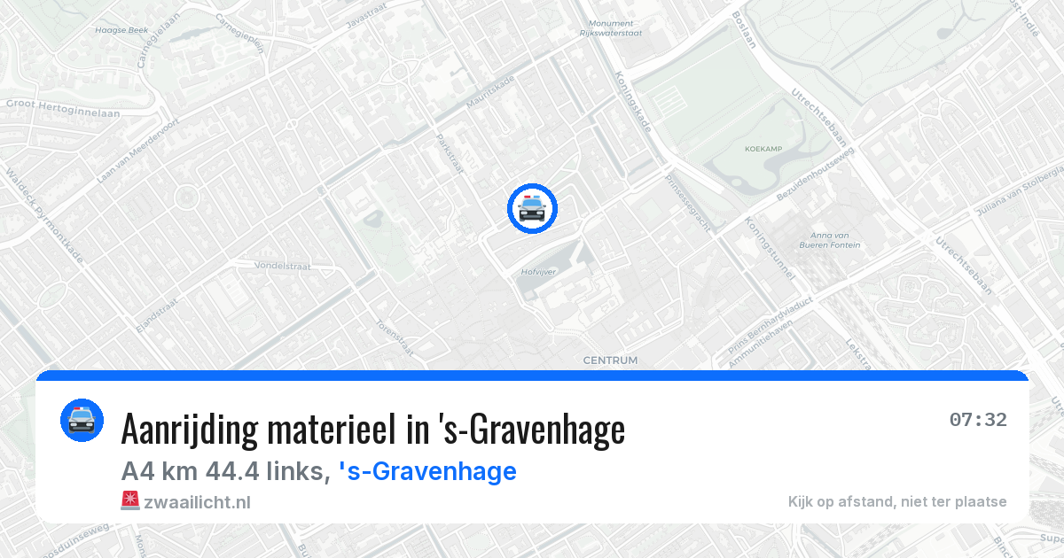 Aanrijding materieel in 's-Gravenhage — 3 aug 2026