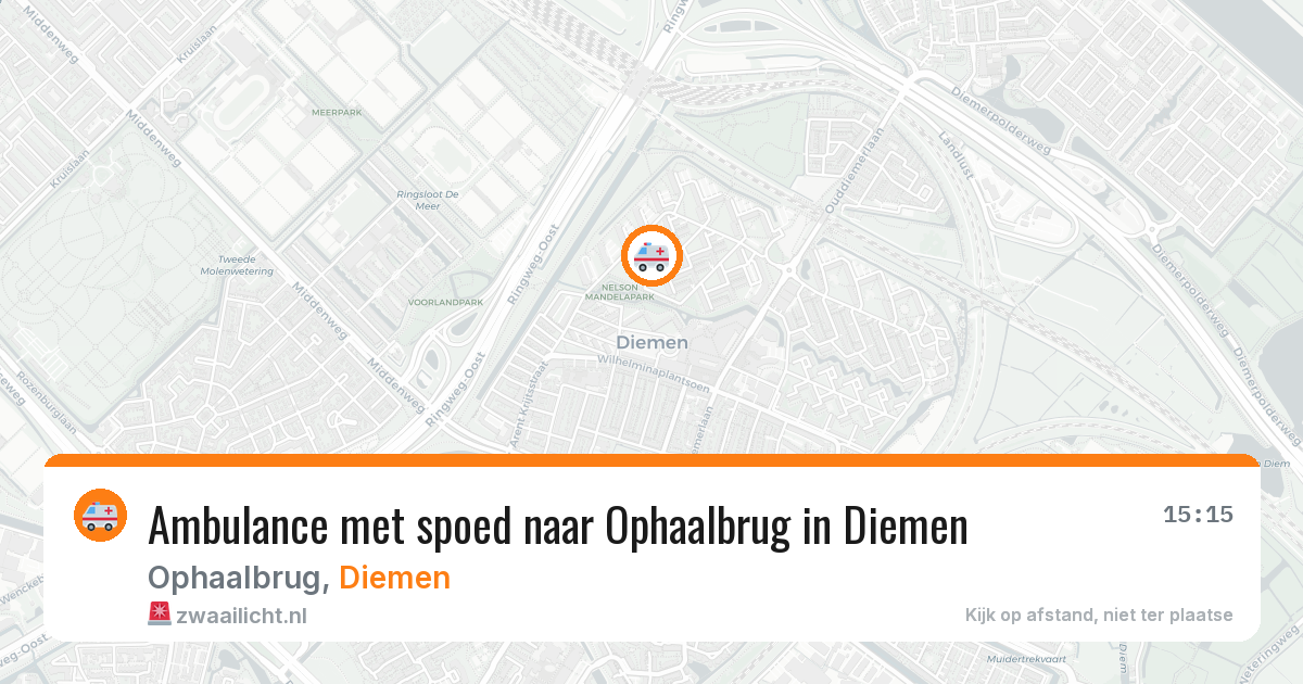 Ambulance met spoed naar Ophaalbrug in Diemen — 3 jun 2026