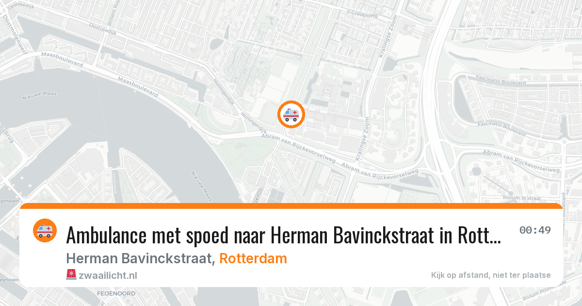 Ambulance met spoed naar Herman Bavinckstraat in Rotterdam — 26 mei 2026