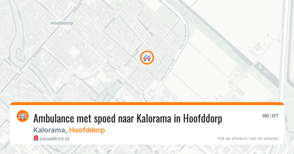 Ambulance met spoed naar Kalorama in Hoofddorp — 1 aug 2026