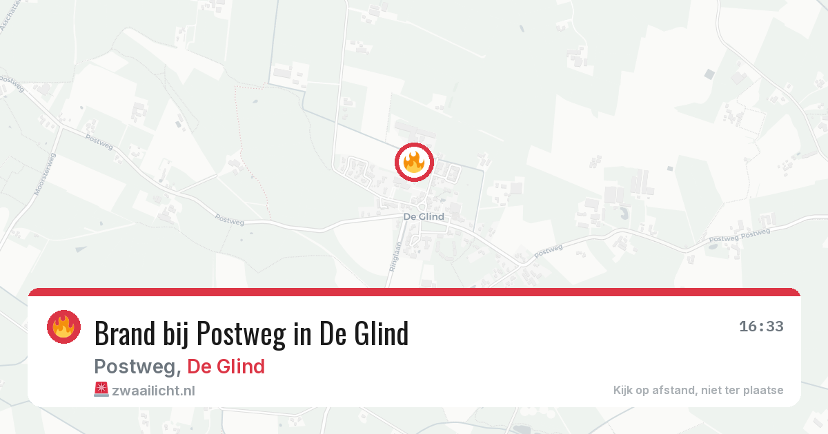 Brand bij Postweg in De Glind — 25 jun 2026