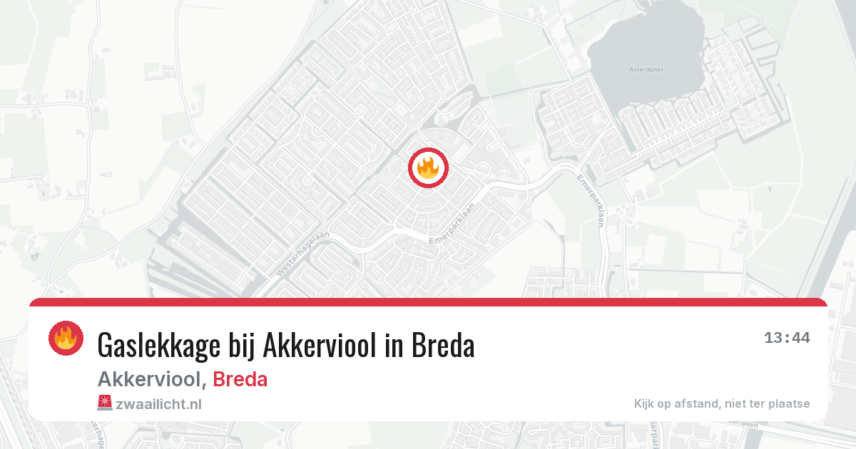 Gaslekkage bij Akkerviool in Breda — 16 jul 2026