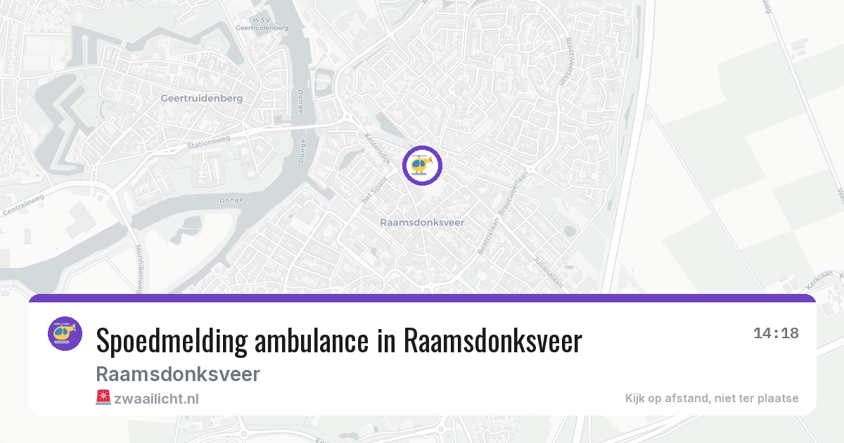 Spoedmelding ambulance in Raamsdonksveer — 20 jul 2026
