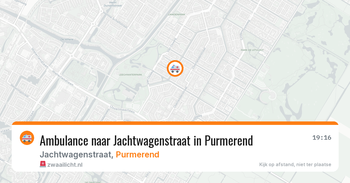 Ambulance naar Jachtwagenstraat in Purmerend — 30 jul 2026