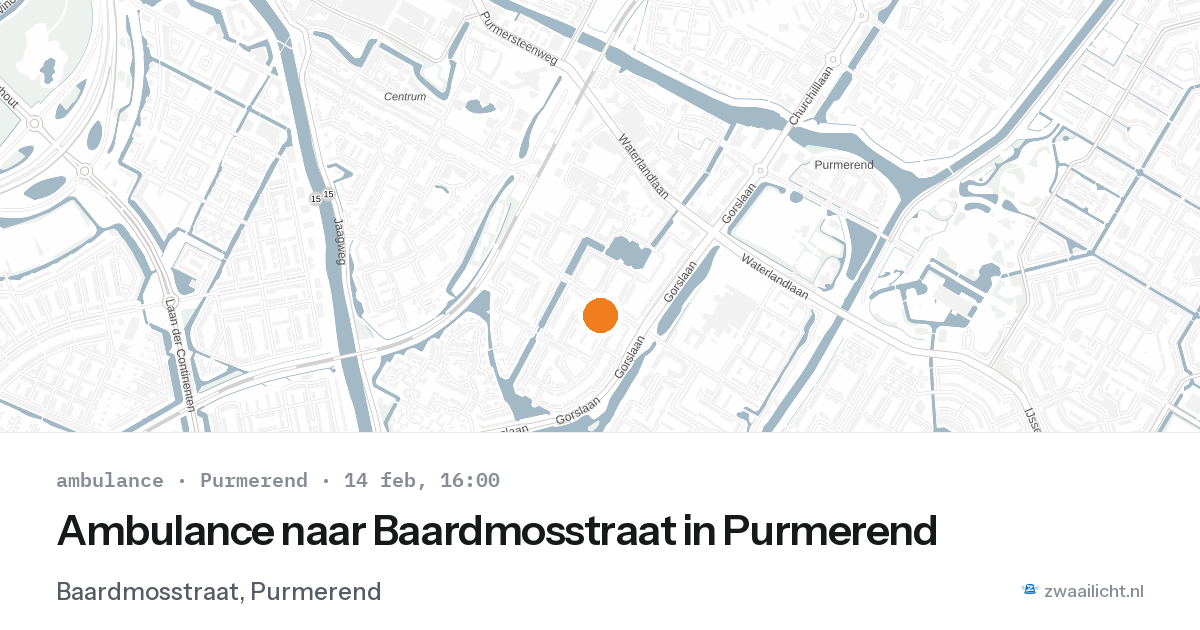Ambulance naar Baardmosstraat in Purmerend — 14 feb 2026