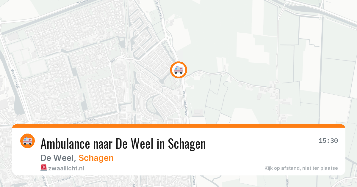 Ambulance naar De Weel in Schagen — 8 aug 2026