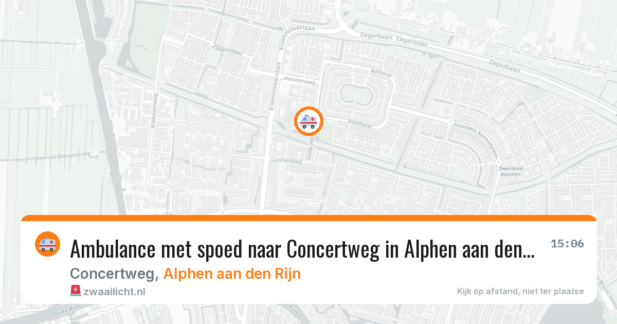Ambulance met spoed naar Concertweg in Alphen aan den Rijn — 6 apr 2026