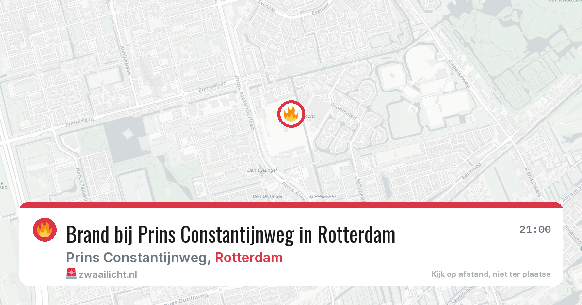 Brand bij Prins Constantijnweg in Rotterdam — 7 jun 2026