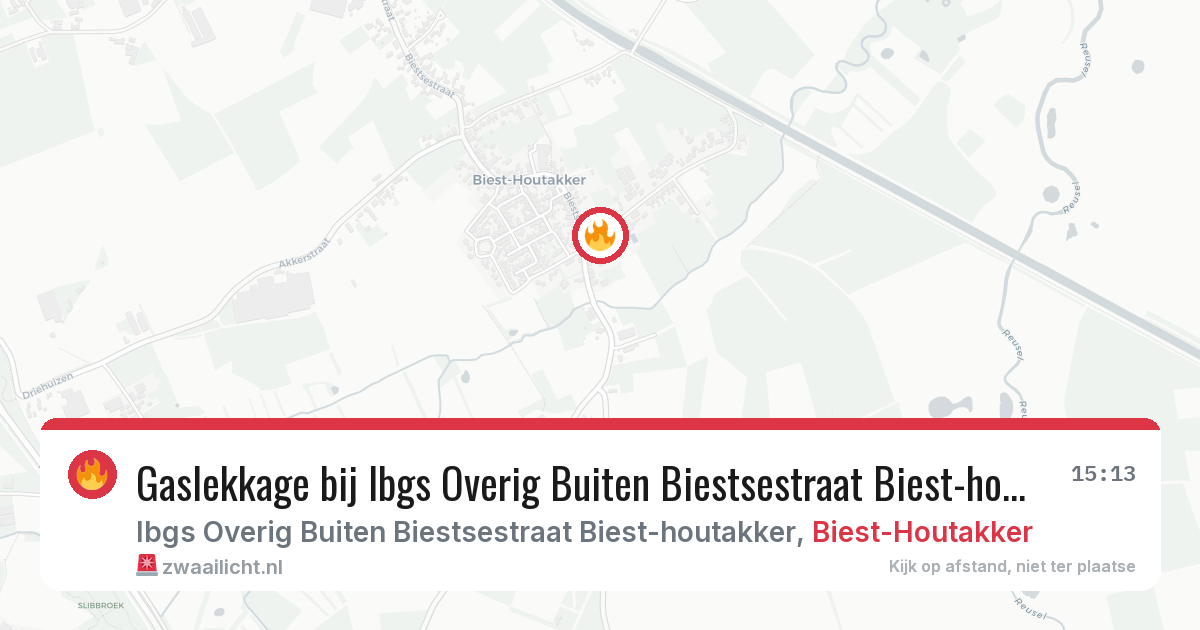 Gaslekkage bij Ibgs Overig Buiten Biestsestraat Biest-houtakker in Biest-Houtakker — 1 mei 2026