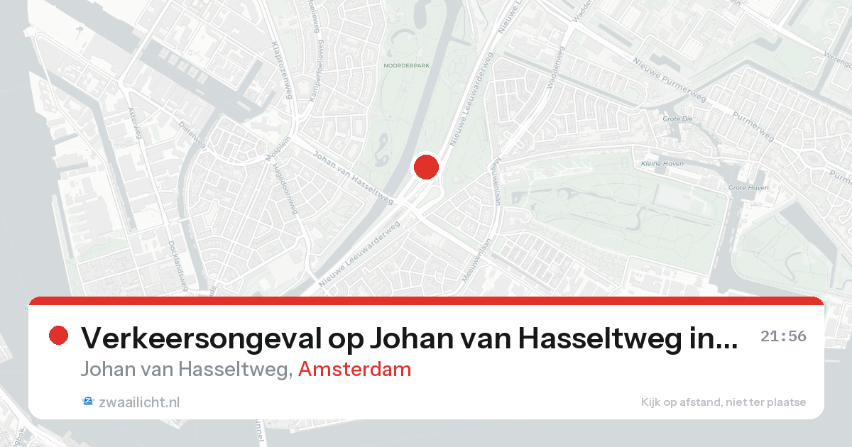 Verkeersongeval op Johan van Hasseltweg in Amsterdam — 15 aug 2026