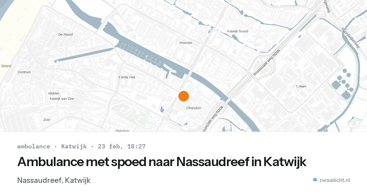 Ambulance met spoed naar Nassaudreef in Katwijk — 23 feb 2026