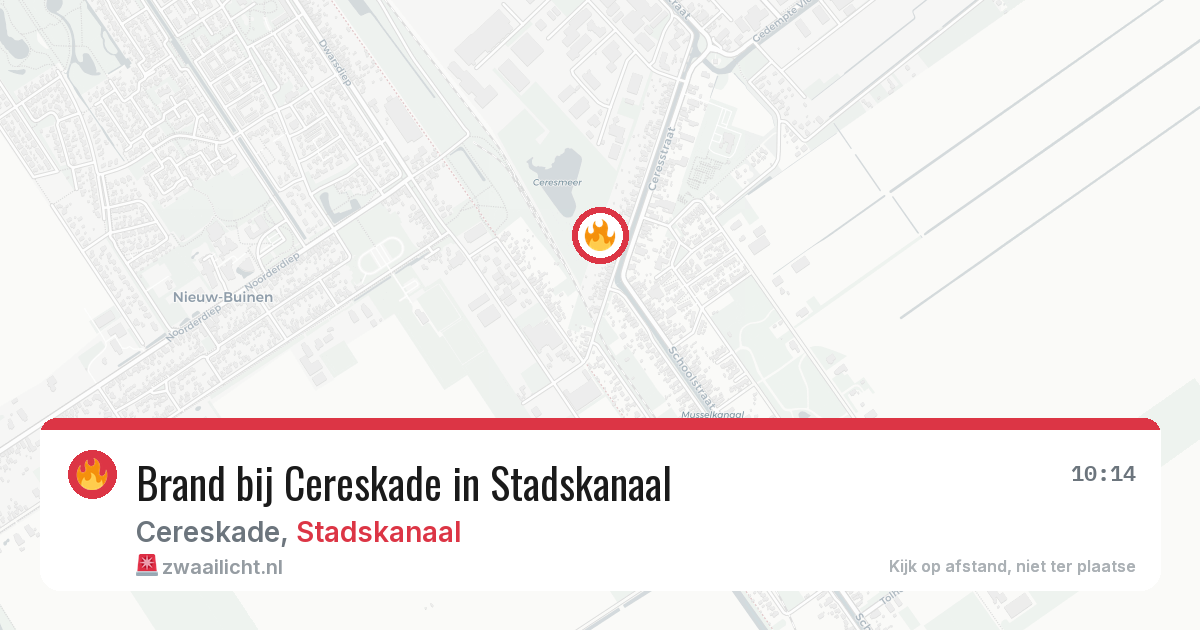 Brand bij Cereskade in Stadskanaal — 20 jun 2026