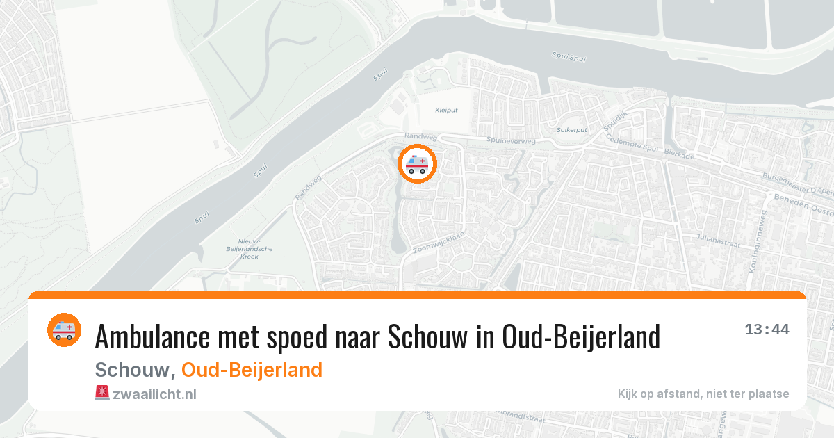 Ambulance met spoed naar Schouw in Oud-Beijerland — 16 mei 2026
