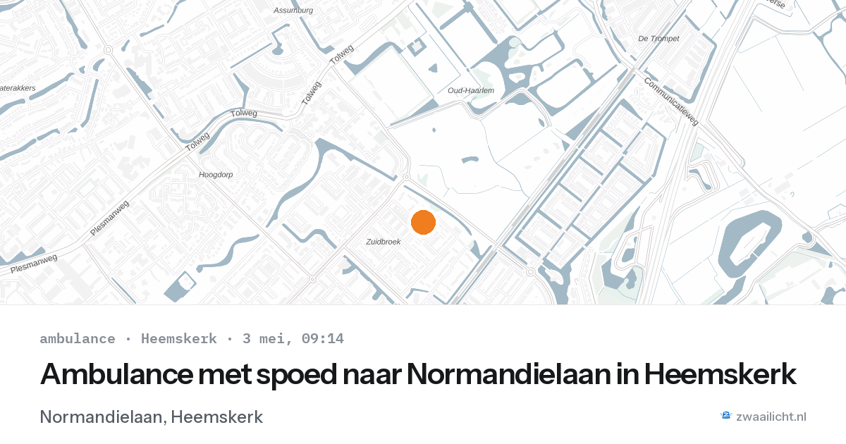 Ambulance met spoed naar Normandielaan in Heemskerk — 3 mei 2026