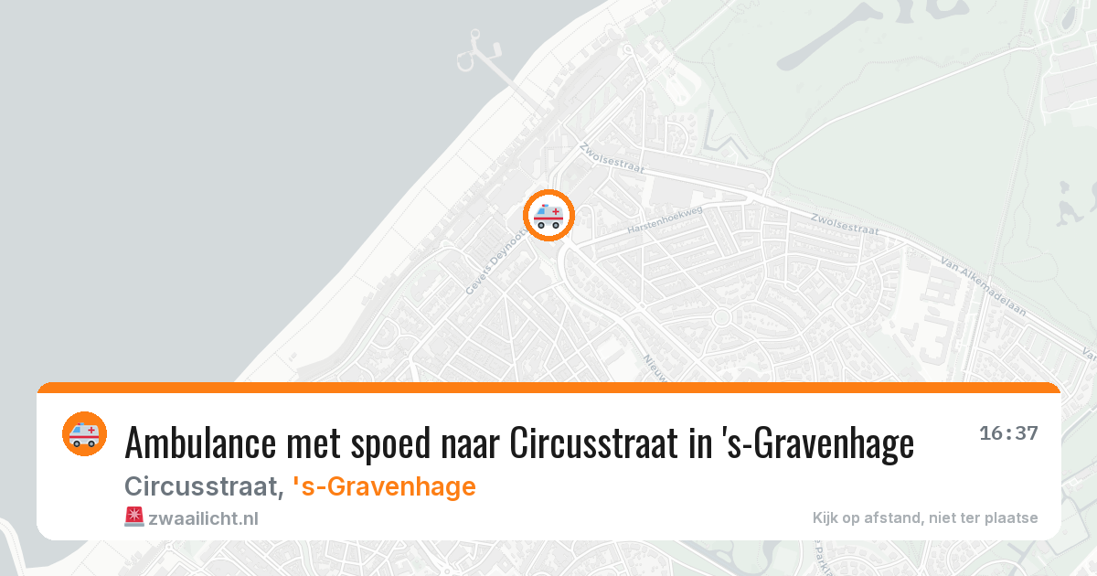 Ambulance met spoed naar Circusstraat in 's-Gravenhage — 13 aug 2026