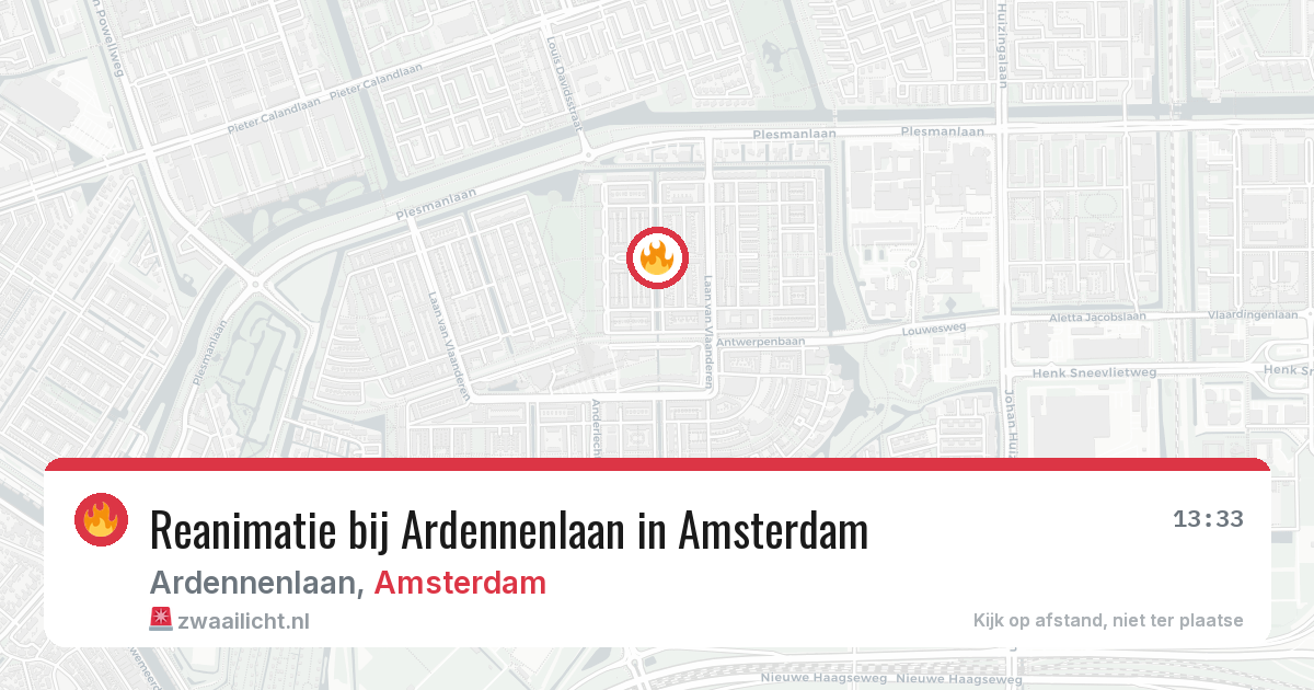 Reanimatie bij Ardennenlaan in Amsterdam — 16 mei 2026