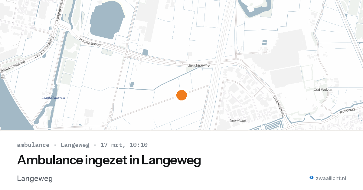 Ambulance ingezet in Langeweg — 17 mrt 2026