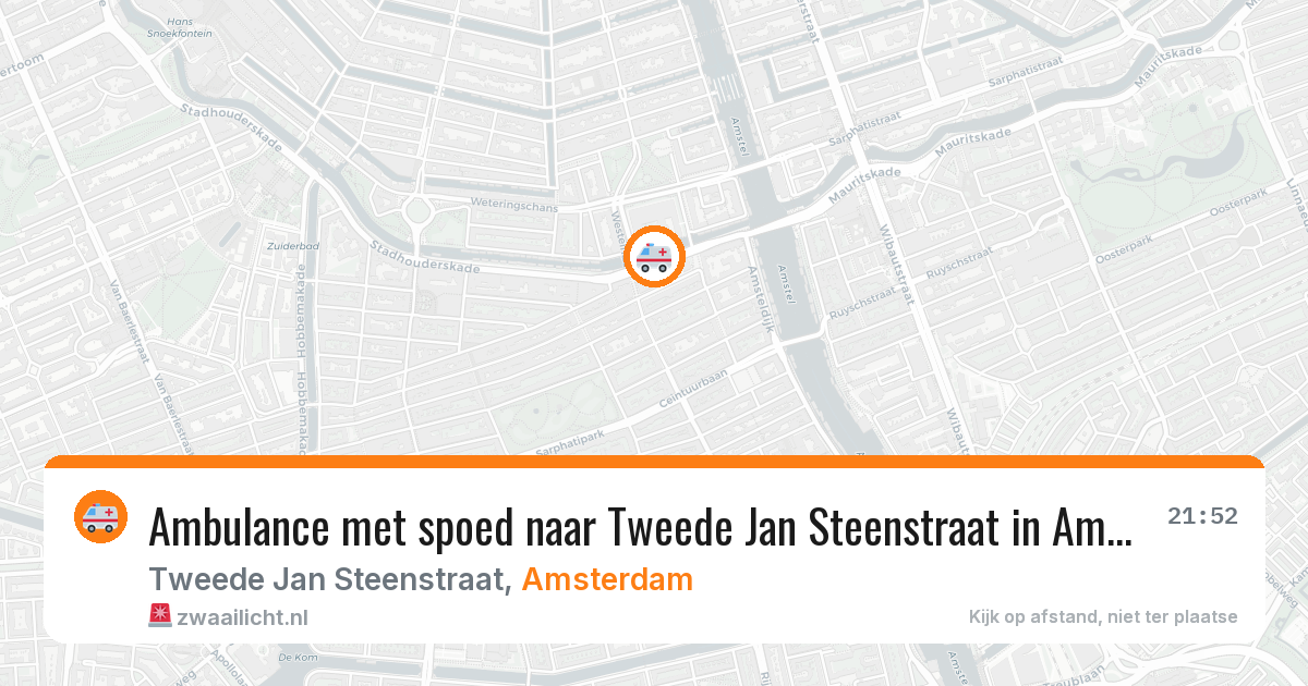 Ambulance met spoed naar Tweede Jan Steenstraat in Amsterdam — 15 mrt 2026