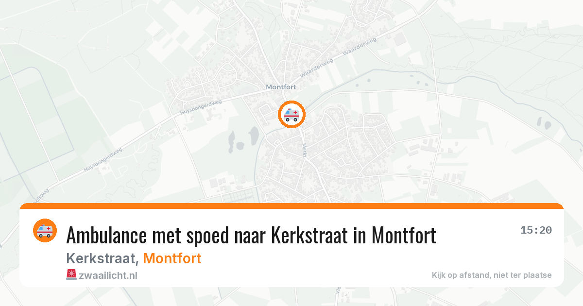 Ambulance met spoed naar Kerkstraat in Montfort — 20 jun 2026