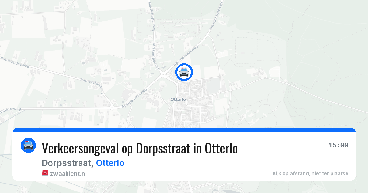 Verkeersongeval op Dorpsstraat in Otterlo — 3 jul 2026