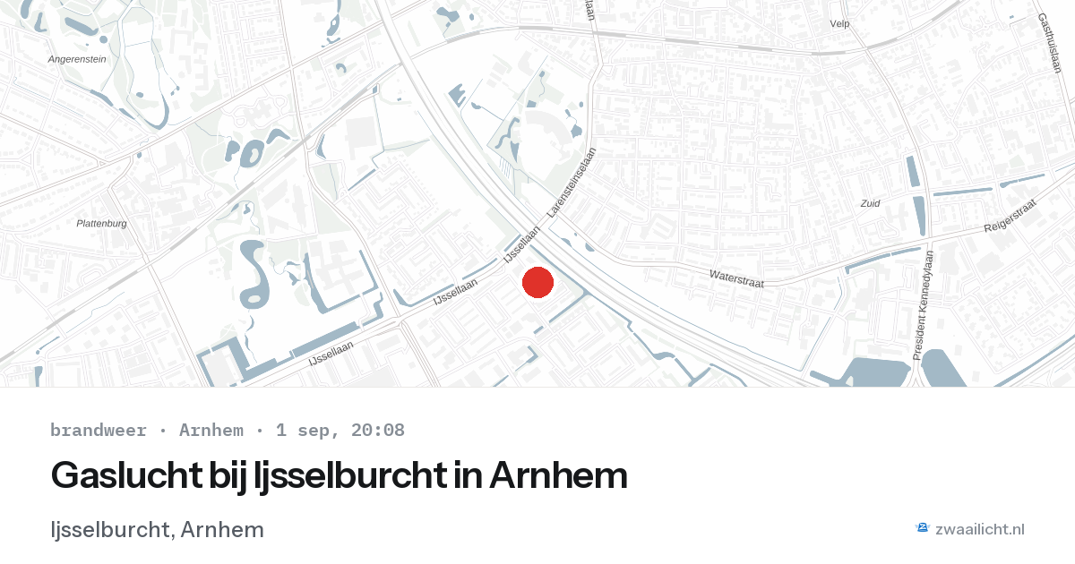 Gaslucht bij Ijsselburcht in Arnhem — 1 sep 2026