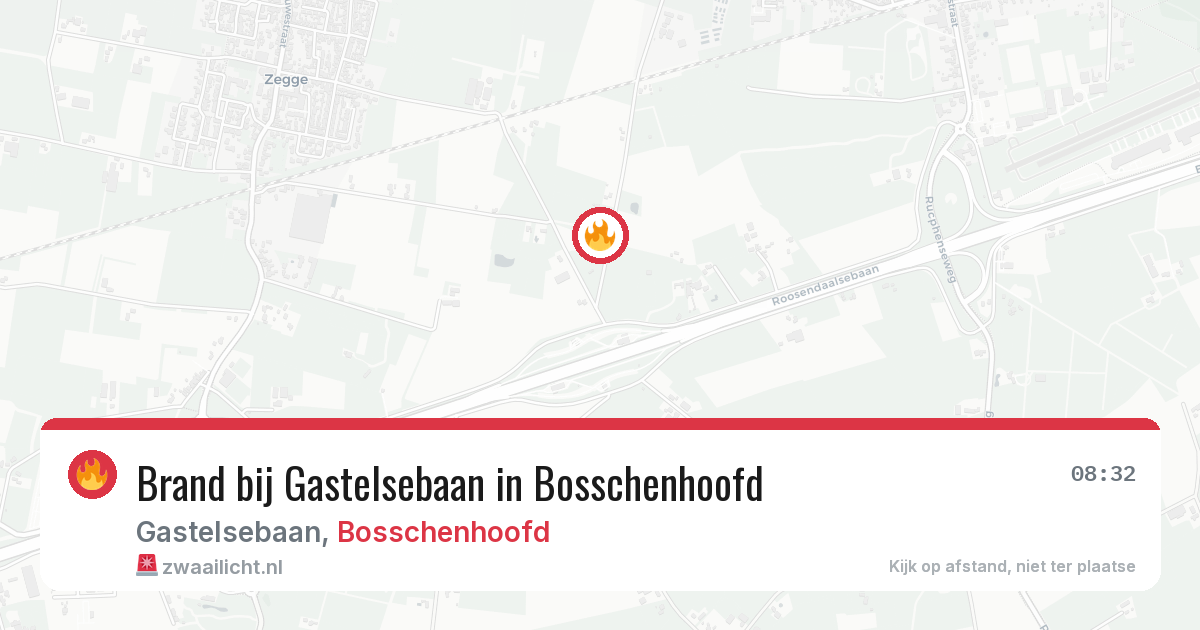 Brand bij Gastelsebaan in Bosschenhoofd — 13 aug 2026