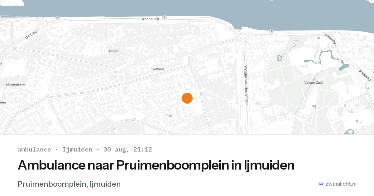 Ambulance naar Pruimenboomplein in Ijmuiden — 30 aug 2026