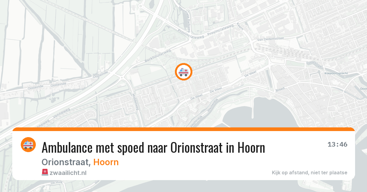 Ambulance met spoed naar Orionstraat in Hoorn — 25 jun 2026