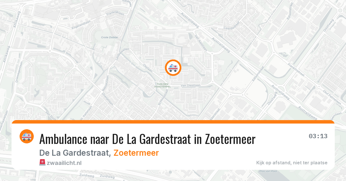 Ambulance naar De La Gardestraat in Zoetermeer — 8 jun 2026