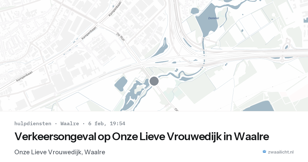 Verkeersongeval op Onze Lieve Vrouwedijk in Waalre — 6 feb 2026